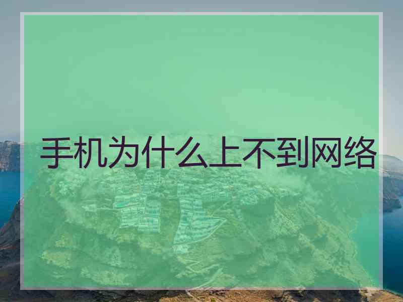 手机为什么上不到网络