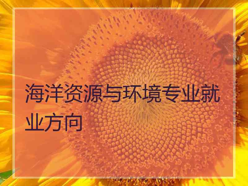 海洋资源与环境专业就业方向
