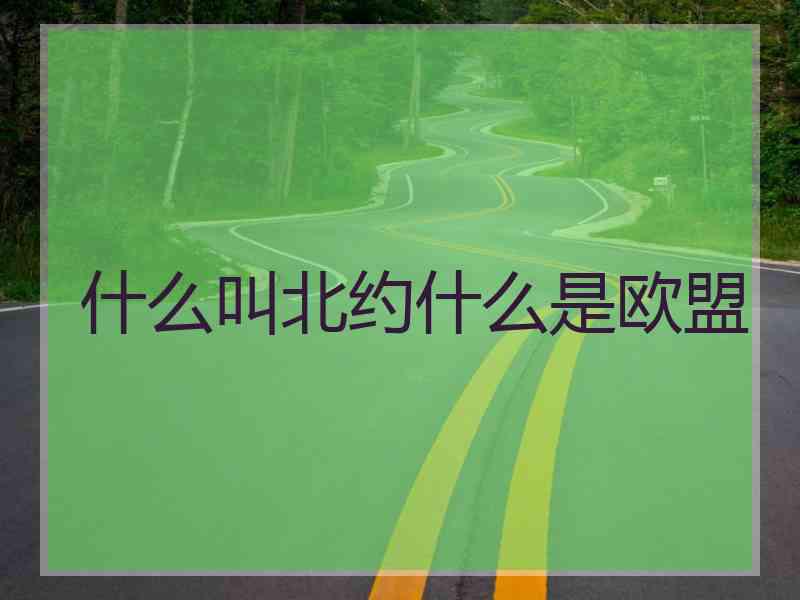 什么叫北约什么是欧盟