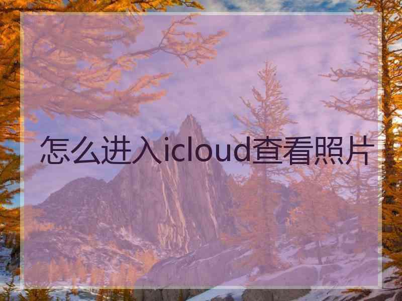 怎么进入icloud查看照片