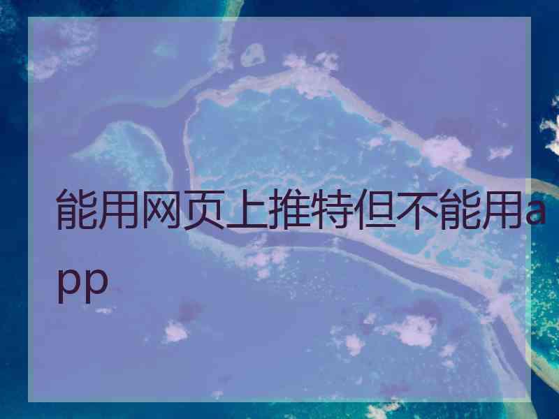 能用网页上推特但不能用app