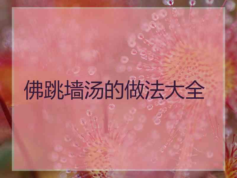佛跳墙汤的做法大全