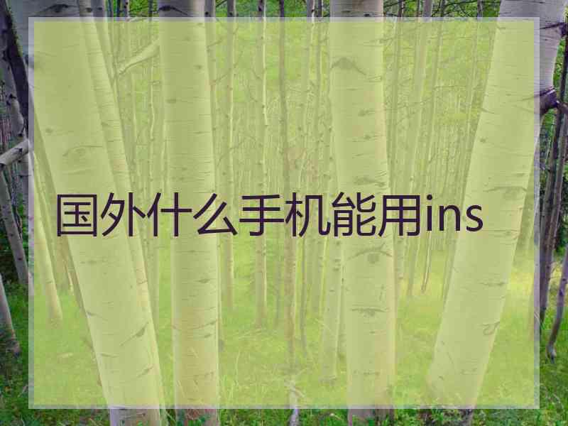 国外什么手机能用ins