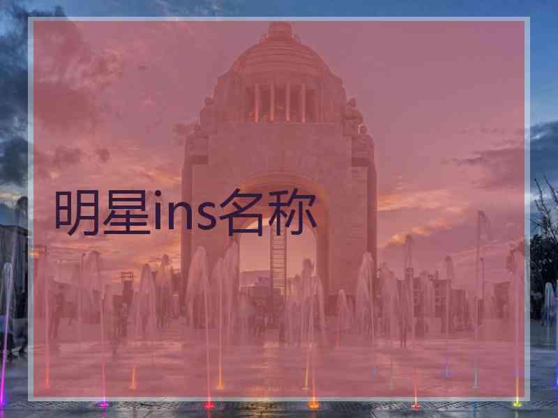 明星ins名称