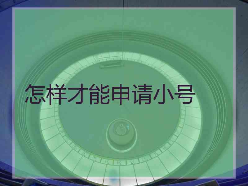 怎样才能申请小号