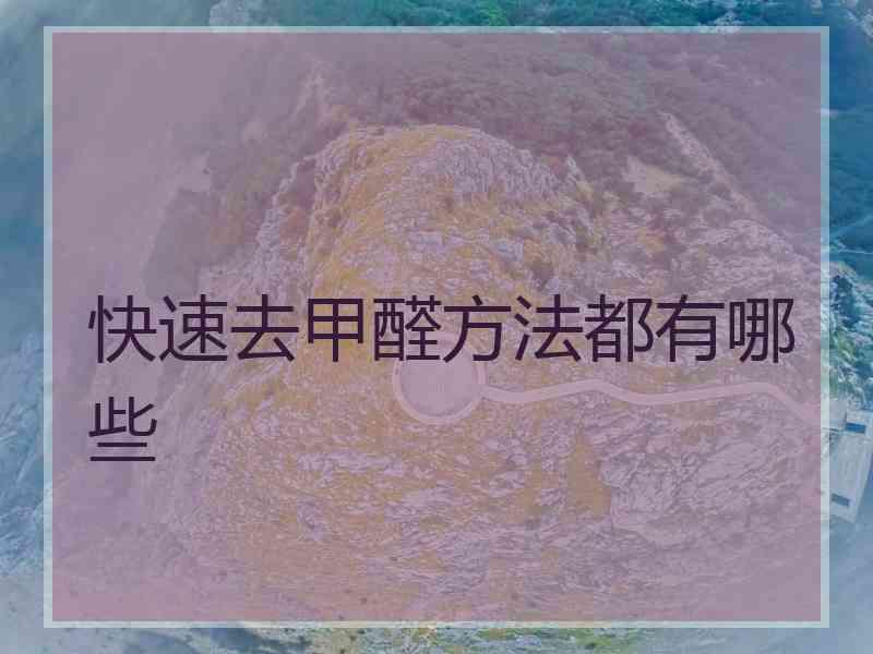 快速去甲醛方法都有哪些